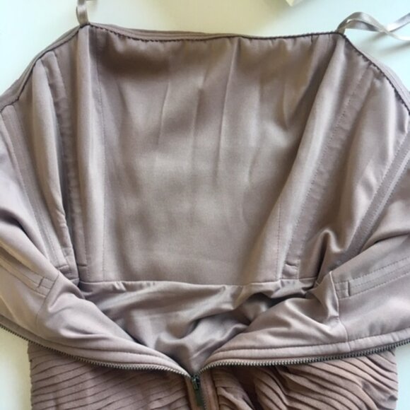 BCBG MaxAzria (WORN ONCE) Malinda blush colored, body con, ruched, size 0 dress - Picture 11 of 12
